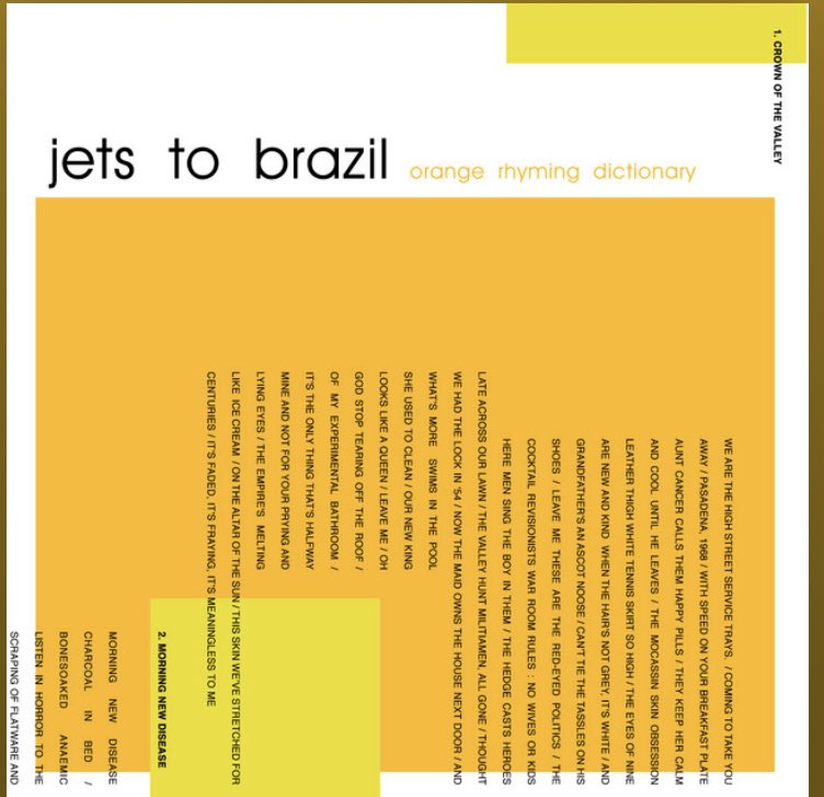 mariaemma1602's tweet photo. #5albums98
#album - #OrangeRhymingDictionary - #JetsToBrazil
Release : October 27, 1998 https://t.co/f5GAl9Gxo6