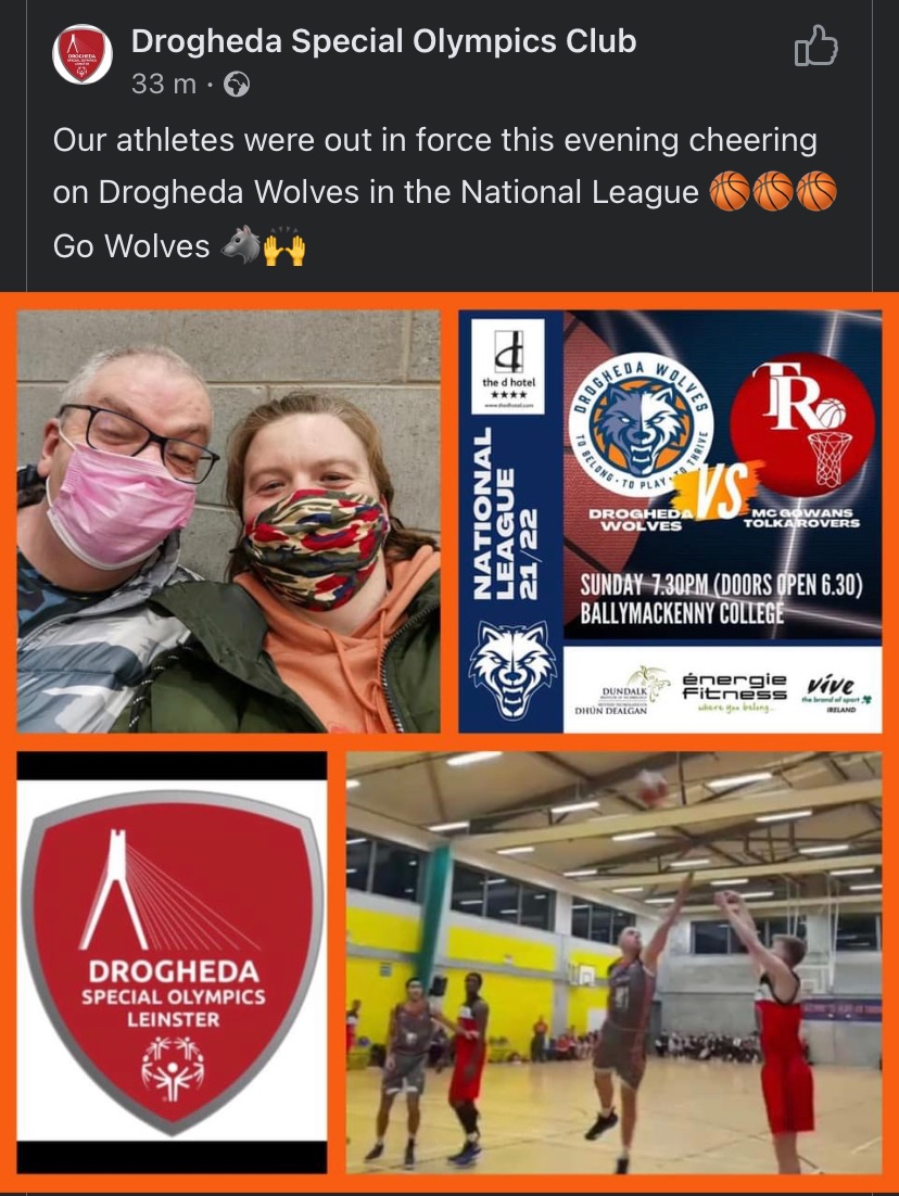 WolvesDrogheda's tweet photo. Amazing crowd out tonight for the Wolves including Drogheda Special Olympics Club athletes  🙌🐺 thanks for the support 🙏 #BelongPlayThrive #DroghedaWolves https://t.co/2ux8ymWRru