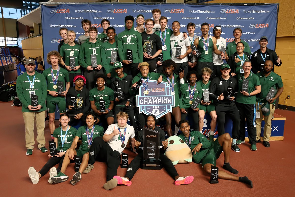 ConferenceUSA's tweet photo. 🏆 @CharlotteTFXC 🏆

𝟮𝟬𝟮𝟮 𝗠𝗲𝗻'𝘀 𝗜𝗻𝗱𝗼𝗼𝗿 #𝗖𝗨𝗦𝗔𝗧𝗙 𝗖𝗵𝗮𝗺𝗽𝗶𝗼𝗻𝘀 https://t.co/za1RWvrHIX