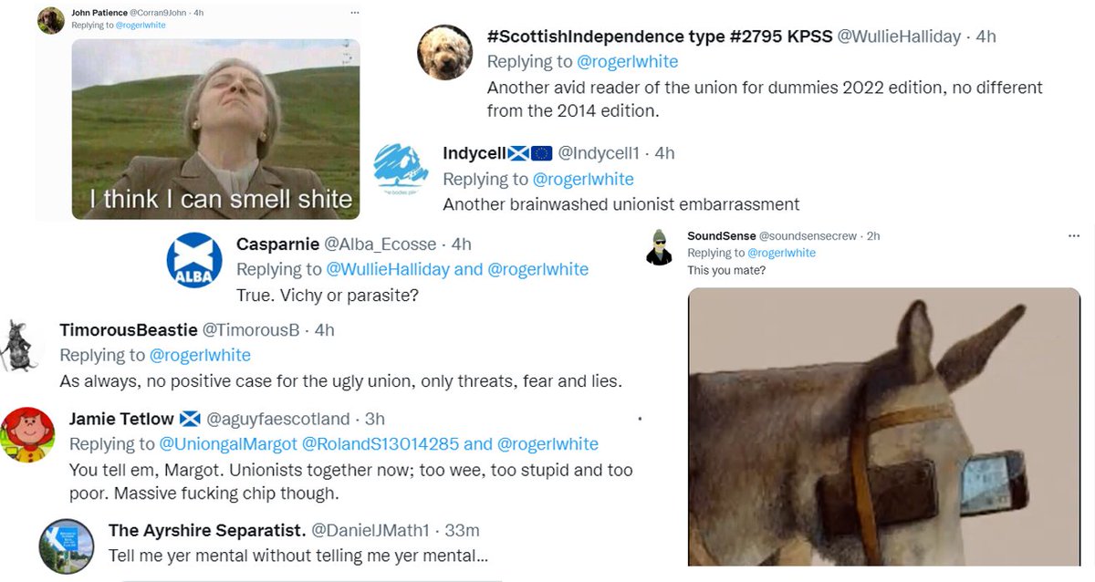 rogerlwhite's tweet image. My modest proposal that Scottish nationalists&apos; &apos;Project fear&apos; could be countered with #projectunicorn has gained me some new friends. You always know they&apos;re rattled when they respond like this. That&apos;s #projectunicorn for the separatists&apos; fantasy dreams.