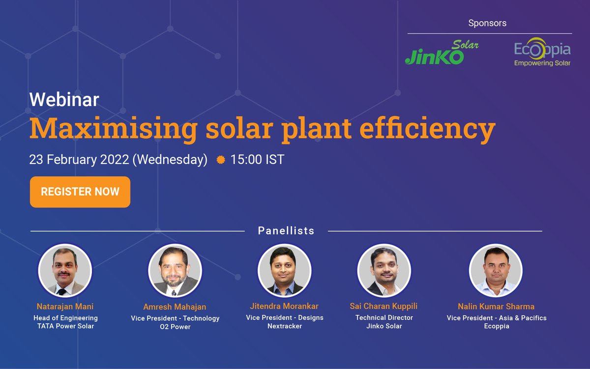 jinko_solar's tweet photo. #JinkoSolar brings to you yet another insightful webinar around solar plant technologies and factors impacting overall efficiencies in collaboration with @BRIDGETOINDIA.
Register for the webinar by clicking here: https://t.co/T977AeLq9K
#NType #TOPCon #TigerNeo. https://t.co/x9DrsmI3Ap