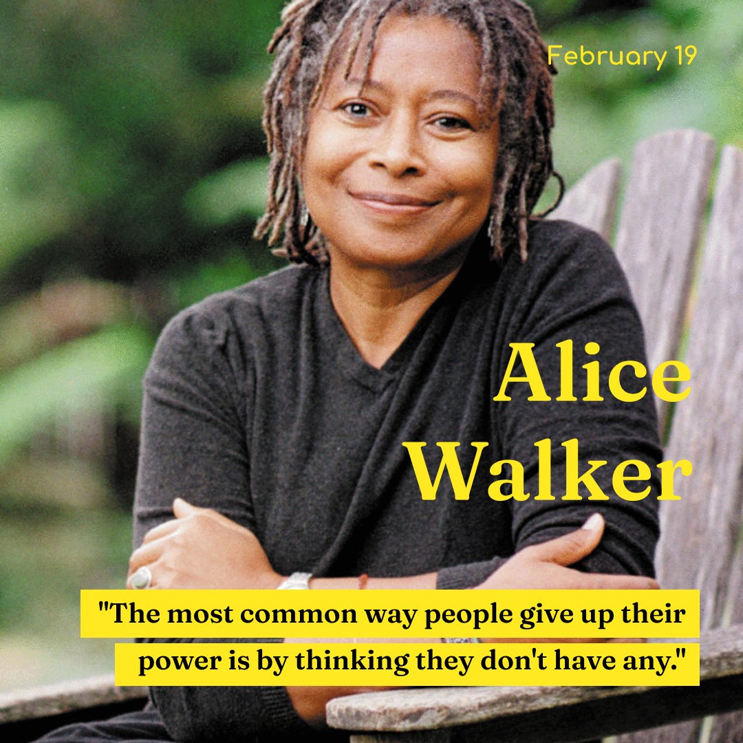 readonmonocle's tweet photo. Alice Walker is an American novelist, short story writer, poet and social activist. In 1982, she became the first African American woman to win the Pulitzer Prize for Fiction, which she was awarded for her novel, The Color Purple.

#BlackHistoryMonth #day19of28 https://t.co/mqBZeKNLS4
