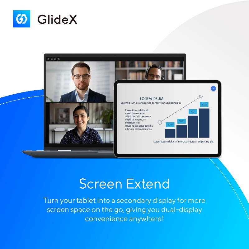 ASUS's tweet photo. With the #GlideX Screen Extend and Screen Mirror features, this easy-to-use app unifies your creative experience across compatible connected devices, and makes multitasking easier! 

👉Download the app and get your Exclusive Member Coupon for free here: https://t.co/49mmt6VVIv