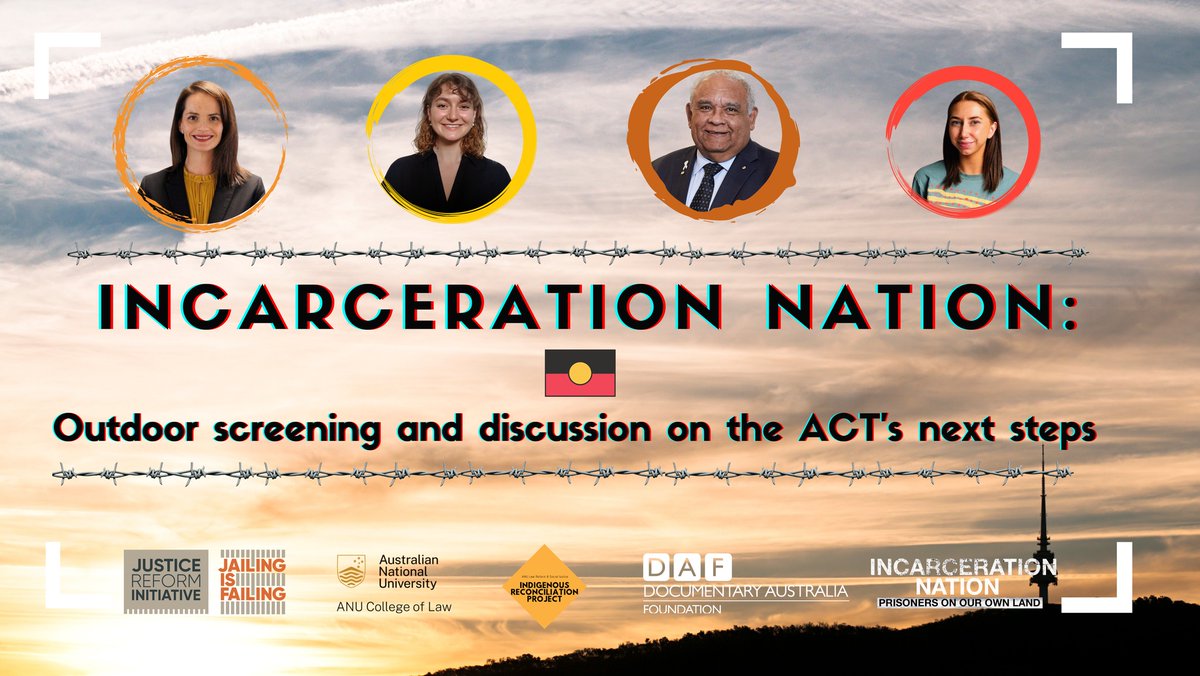 Incarceration Nation (@inc_nation_au) on Twitter photo For those on Ngunnawal Country, please join us this Wednesday in Canberra for a screening of Incarceration Nation hosted by <a href="/Lrsj_Indigenous/">ANU LRSJ Indigenous Reconciliation Project</a>, Justice Reform and <a href="/DAFdocumentary/">DocumentaryAustralia</a>, followed by a discussion with Tom Calma AO, Magistrate Louise Taylor, Leah House and Lillian Ireland. For those on Ngunnawal Country, please join us this Wednesday in Canberra for a screening of Incarceration Nation hosted by <a href="/Lrsj_Indigenous/">ANU LRSJ Indigenous Reconciliation Project</a>, Justice Reform and <a href="/DAFdocumentary/">DocumentaryAustralia</a>, followed by a discussion with Tom Calma AO, Magistrate Louise Taylor, Leah House and Lillian Ireland.