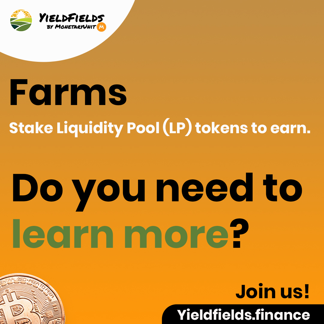 yieldfields's tweet image. Stake Liquidity Pool tokens to earn.
Join us to learn about online trading.
Learn more here: bit.ly/3gtTzTD
,
,
,
,
#yieldfields #yieldfarming #crypto #bitcoin #stakefarm #farm #liquidity #LiquidityMining