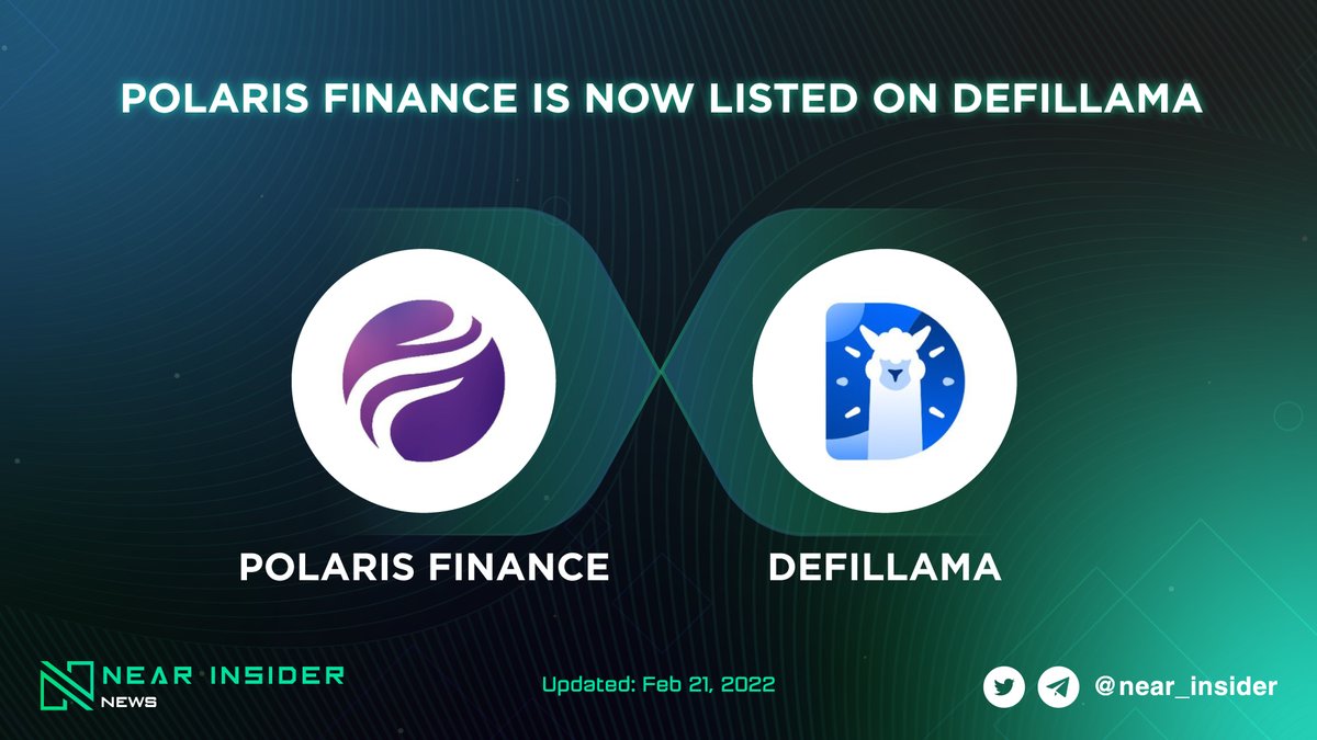 near_insider's tweet image. 📢 @PolarisFinance_ is now listed on @DefiLlama

#PolarisFinance market information is now able to be tracked on #DefiLlama 🤩

Check out:
🟢 defillama.com/protocol/polar…

#Nearinsider #NEAR $NEAR #Polaris $POLAR