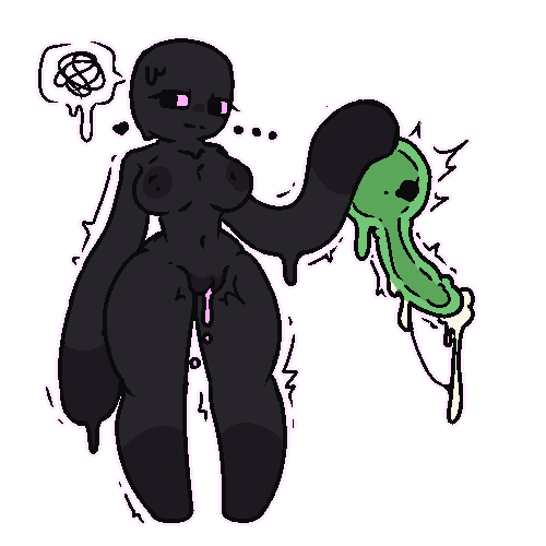 ThyOtherHand's tweet photo. Endergirl finds a pent-up slime, wonder what shes gonna do~ 💦 https://t.co/tIAHba4WlE