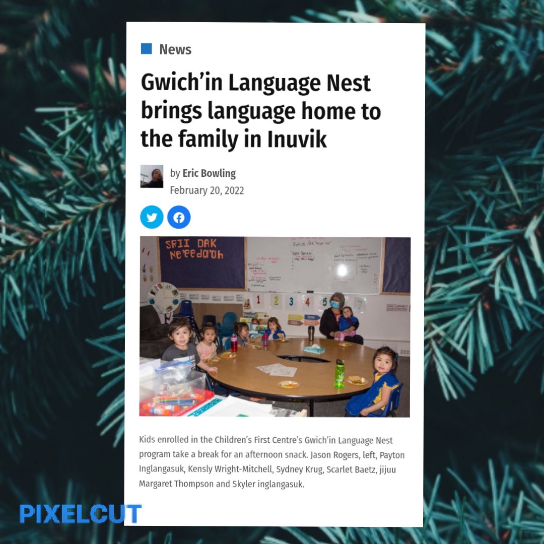 SpeakGwichin's tweet photo. Haii' ihɫìi (I am proud) haii cho Inuvik Drum for this gwiinzii (good) feature! Story here: https://t.co/ukXvw7MGVE
Haii' ihɫìi (I am proud) hye-ee-hlee
Haii cho (Thank you) hye-cho
Gwiinzii (Good) gween-zee
#Gwichin #GwichinLanguage #Inuvik https://t.co/M0rFTj40Nh