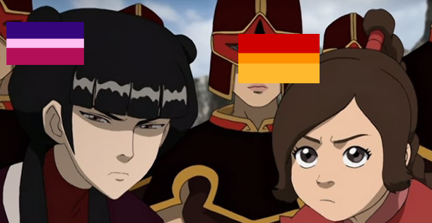 the sun and moon bi4bi pairing of the day is ty lee and mai from avatar: the last airbender!