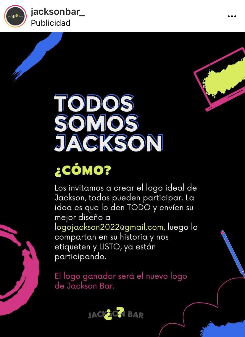 sedicekiara's tweet photo. capaz que si tenés un historial de denuncias por tus criterios homofóbicos, clasistas y racistas para no dejar entrar gente a tu baile, ponerle “todos somos jackson” a un concurso para cambiar tu logo es medio de mal gusto no? https://t.co/oY7edjmEnq