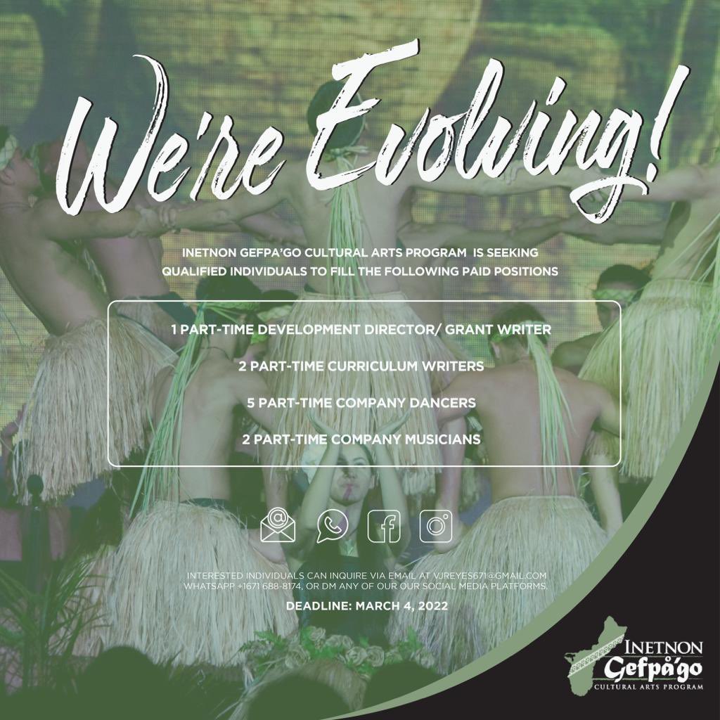 InetnonGefPago's tweet photo. We Are Evolving!! 

Paid Part-Time Employment Opportunities available! Interested individuals can inquire via email at reyes671@gmail.com, WhatsApp +1671 688-8174, or DM any of our our social media platforms.  See flyer for details. 

DEADLINE: March 4th, 2022 https://t.co/ULH9zFFRff
