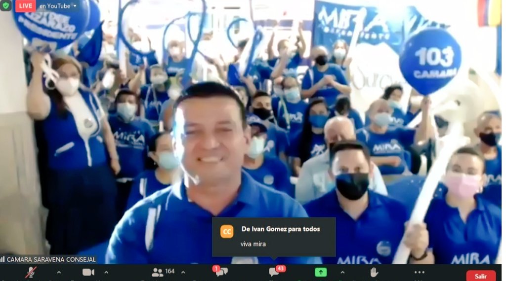 PartidoMIRA's tweet photo. Galería de cierre: Campaña en Plaza Pública Virtual - Arauca y Casanare. 

Candidatos a Cámara, Senado y Presidencia compartieron sus propuestas con líderes y simpatizantes araucanos y casanareños. 🇨🇴

@aydeelizarazoc @Virguez @HGarciaLaguna @handerly_romero @FredyATorresB https://t.co/nbpVRoyhd5