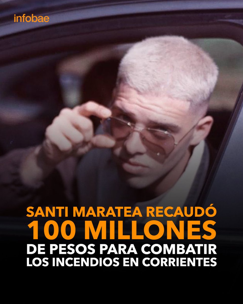 infobae's tweet photo. Santi Maratea superó los 100 millones de pesos en su colecta para combatir los incendios en Corrientes https://t.co/6dTFQ9zHsh https://t.co/djpDwce4iJ