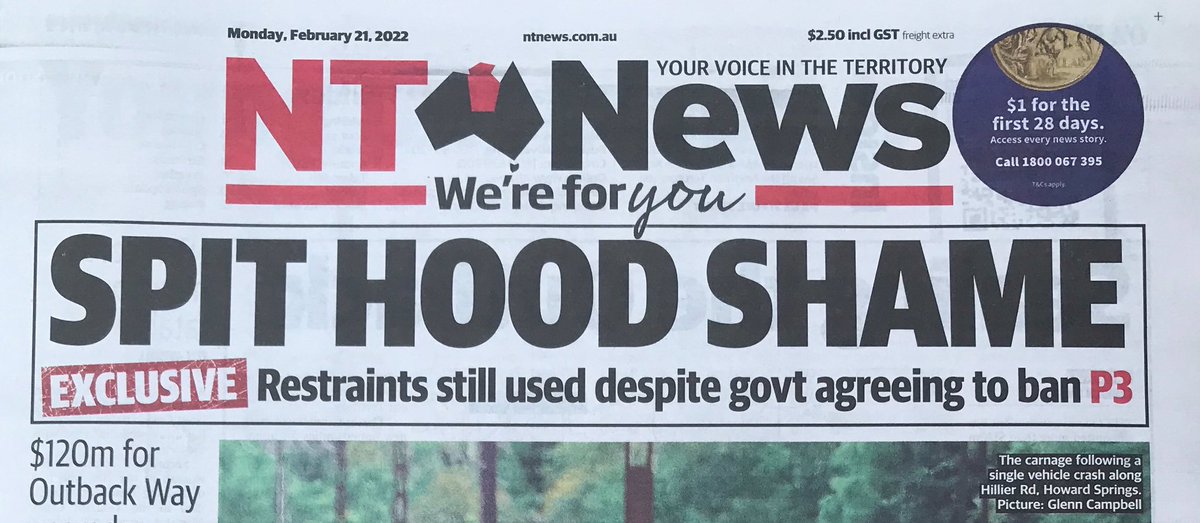 Change_Record's tweet photo. FRONT PAGE: CHILDREN AS YOUNG AS 12 PUT IN SPITHOODS. As our EO @SophieTrevitt said, “putting a hood over a child’s face, or strapping a child to a mechanical chair, is barbaric.’ It should be banned nationwide 👉🏽 https://t.co/unAwjZs7Tz #BanSpitHoods https://t.co/7kBmSiEQJJ
