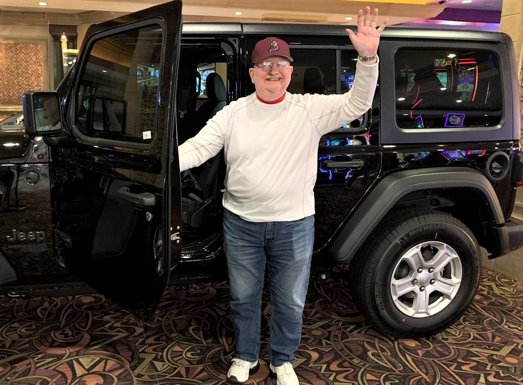 HarrahsLaughlin's tweet photo. Whoo-hoo! 🎉Congratulations Roger!! #Aristocrat Jeep Wrangler #WINNER 👏 👏 👏 #harrahslaughlin @TropLaughlin #troplaughlin @caesarsrewards @caesarsent #troplife   

Must be 21 or older to gamble. Know When To Stop Before You Start.® Gambling Problem? Call 1-800-522-4700. https://t.co/lgqt6GVfcC