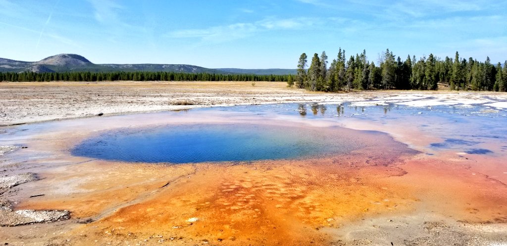 neon7girl's tweet photo. @YellowstoneNPS #YNP150area Grand prismatic spring. https://t.co/53OKrFTzyJ