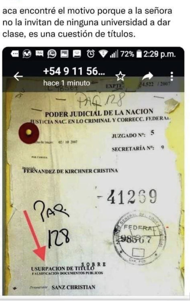 MIREN LO QUE ME PASARON!!! UNA CAUSA POR USURPACIÓN DE TÍTULO DE LA POROTA!!!