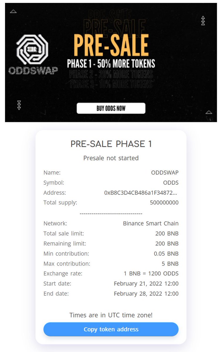 ODDSWAPio's tweet photo. The excitement is brewing.... #oddswaprevolution
Like, Follow, RT
Phase 1 CROWDSALE https://t.co/VxpUer9ZUh https://t.co/PZHAg2822T