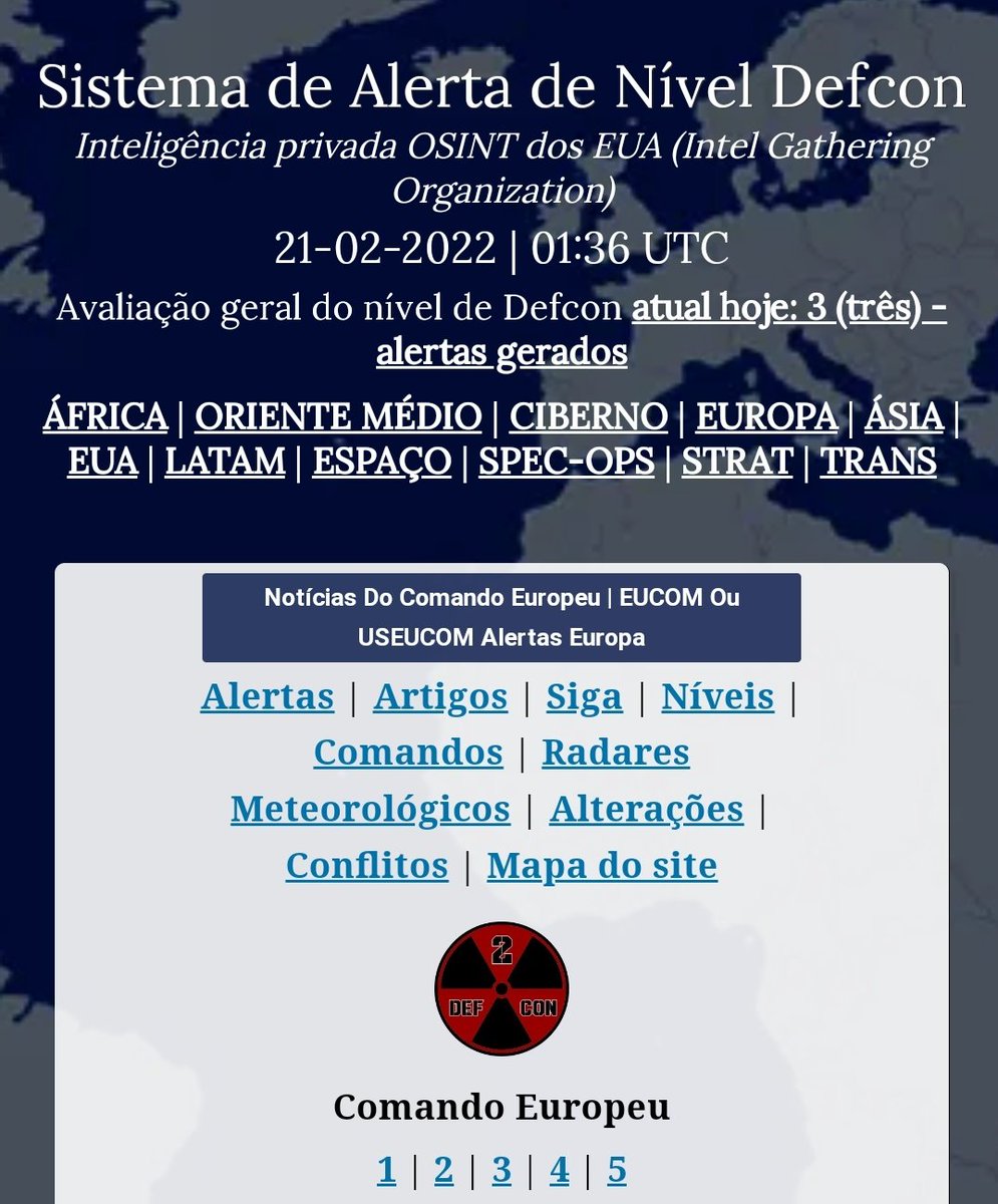 Anonymo83390772's tweet photo. URGENTE: EUCOM ou USEUCOM decretam Defcon 2 na Europa. https://t.co/2fsfxcLDvj