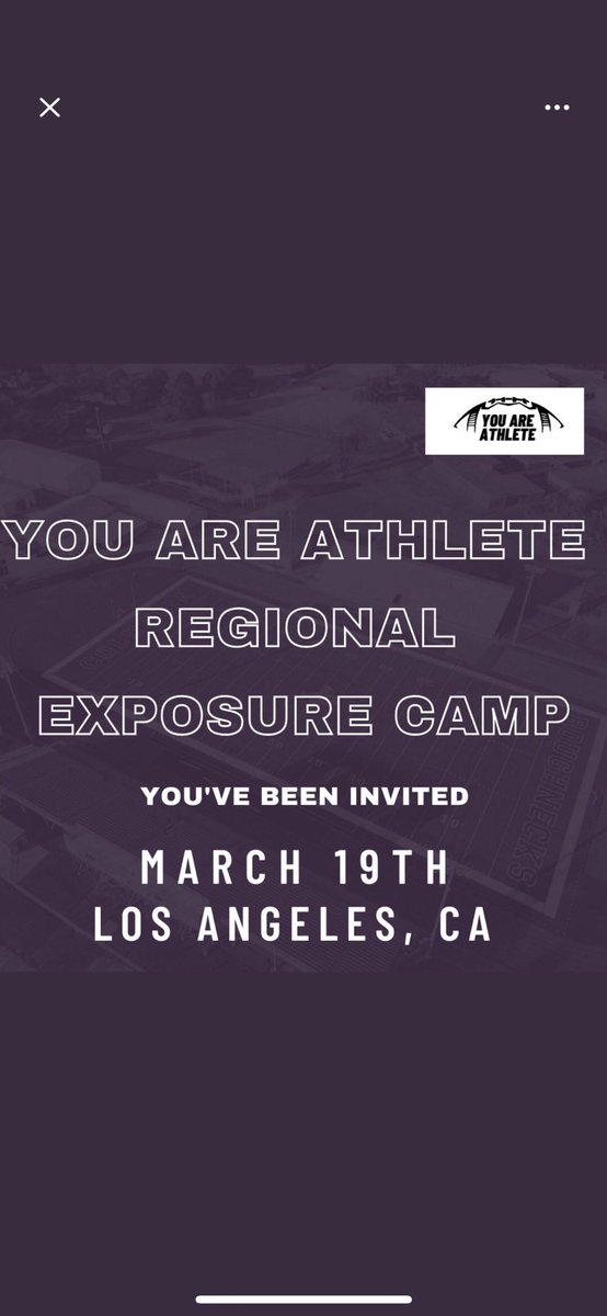 TalanPatrick7's tweet photo. Thank you for the invite. So exited to get out there. 
@youareathlete https://t.co/6HOx9toujy