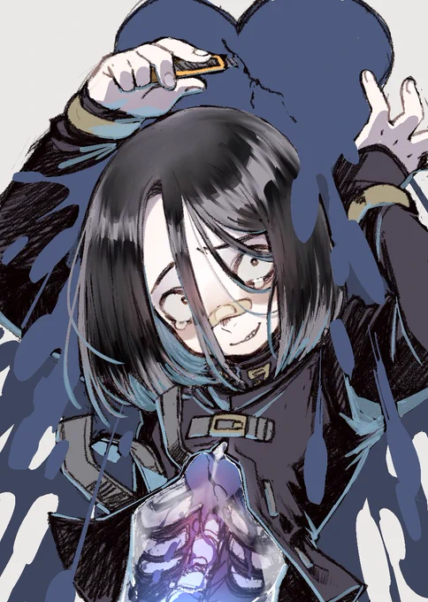 💙🩹💙
⚠️血表現注意⚠️(青色にしてあります)
⚠️骨露出注意⚠️(露出と言うよりは透けて見えてます)
※ミスにより出し直しです、誠に申し訳ありません 