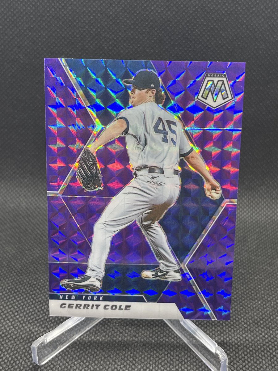 RT @NBryan505: Gerrit Cole
2021 Panini Mosaic Purple /49
New York Yankees
Feel Free to Stack
$5 PWE
@HobbyConnector https://t.co/K8NsUVnZY2