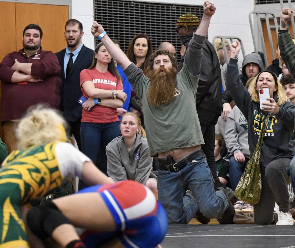 Strapped and ready at the Ohio Girls State Wrestling Championships! 🤣 #BeCareful