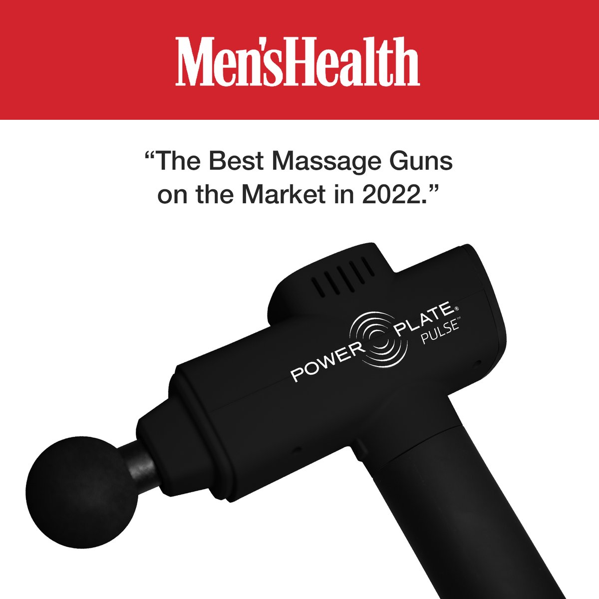 PowerPlateUSA's tweet photo. Thanks @menshealthmag for featuring the Pulse in your latest lineup of the best massage guns! 
.
.
#GetOnPowerPlate #PowerPlate #PowerPlateUSA #powerplatepulse  #massagegun #fitnessequipment #menshealth #menshealthmag #review https://t.co/jp0QXB2qd9