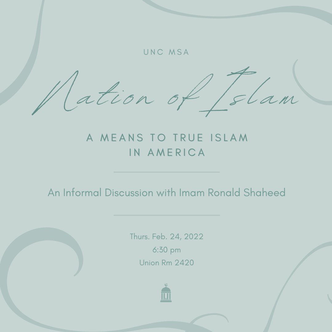 Assalaamu alaikum! We have a special event
this week....a discussion with Imam Ronald Shaheed
about the Nation of Islam and its significance to Islam
in America! Imam Ronald Shaheed is well known for his
role as a representative of Imam W. Deen Muhammad. See y'all on Thursday!!!!