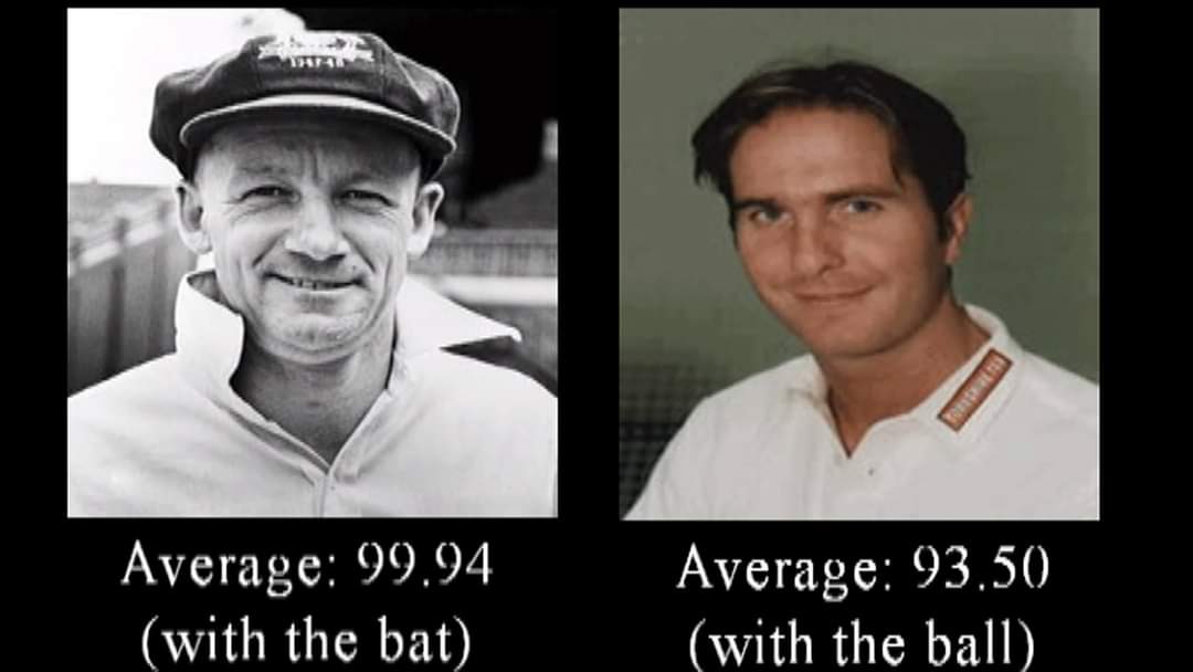PanshalaDeepak's tweet photo. @MichaelVaughan Two blokes who averaged in the 90s in test cricket... https://t.co/7zt2jlKFSf