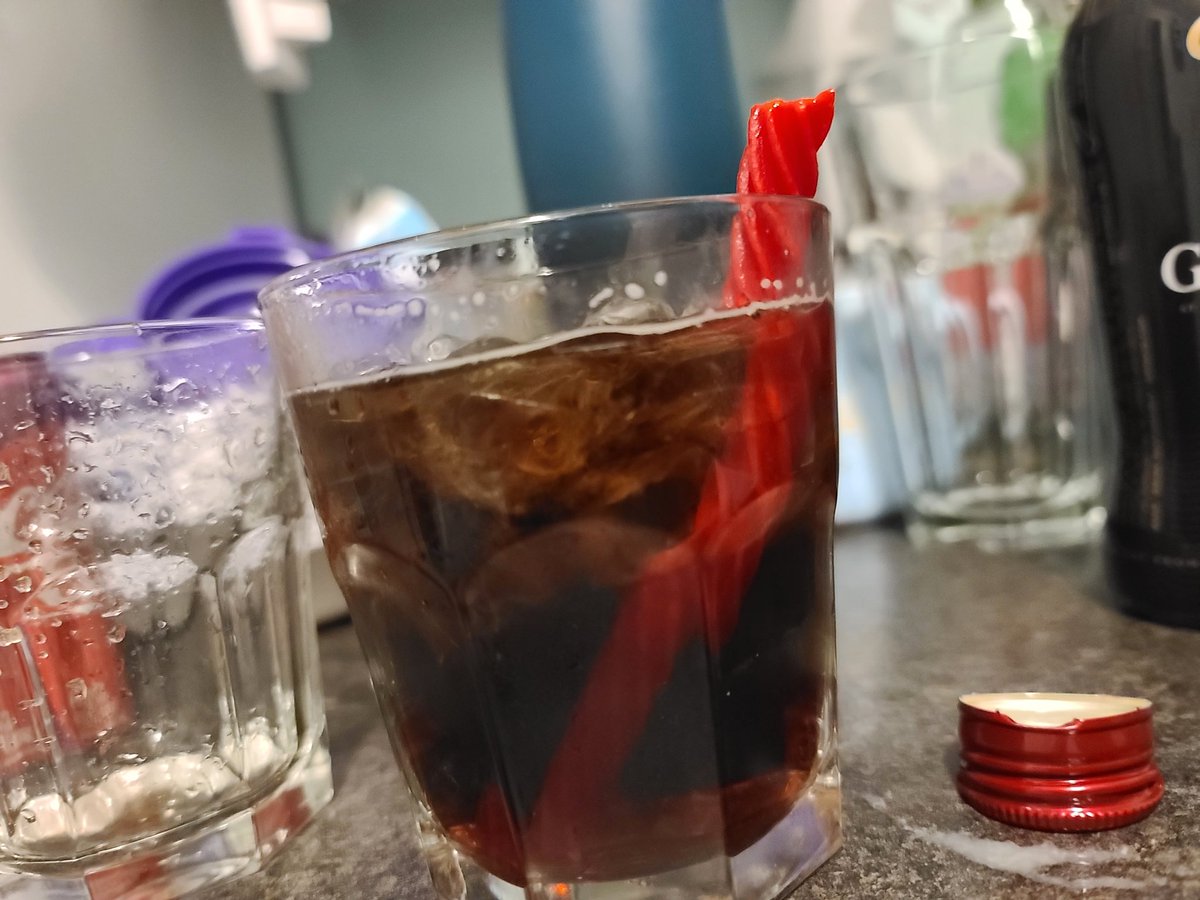 invalid_kommand's tweet photo. @swampwitxch My cheat meal was 9 glasses of Jameson with Cherry Coke using a Red Vine for a straw. But hey I'm down 30 lbs since November https://t.co/LIyeWdwMOo