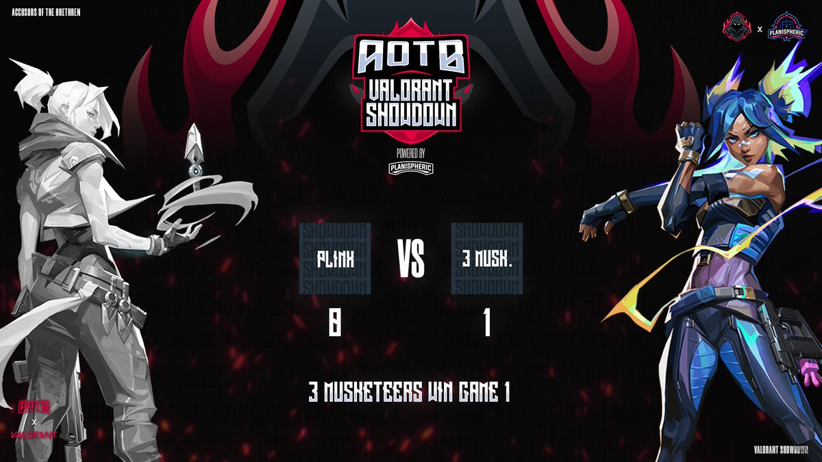 AotBCommunity's tweet photo. YET ANOTHER CLOSE MATCH! 3 Musketeers take game 1! https://t.co/UR9m7GYyeF
