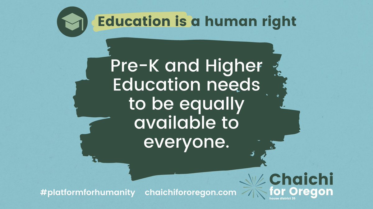 ChaichiforOR's tweet photo. Education is the foundation of a well-functioning society and having a highly-skilled workforce provides immeasurable economic benefits. #platformforhumanity #chaichiforor https://t.co/GbMw55WcmX