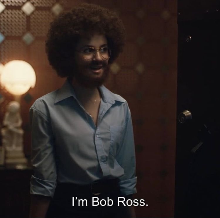 Sino05__'s tweet photo. Lexi dressed up as Bob Ross years after Fez said that I CAAAAN‘T 🥲 
#Euphoria https://t.co/DCYXroT2eh