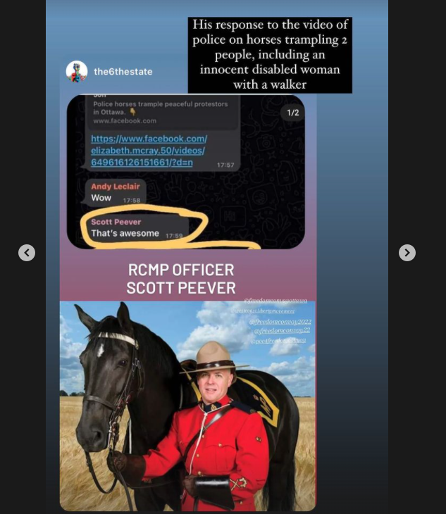xkitxmusic's tweet photo. @JustinTrudeau #ottawa #ottawapolice This is you correct ?!?! #violently #trampling an elderly #woman with a horse ?!?! #policebrutality #TrudeauTyranny #TrudeauDictatorshipMustGo #Canada #freedomconvoy22 #FreedomConvoy2022 #OttawaPoliceBrutality #blackfacehitler https://t.co/wqWVtZOcNv