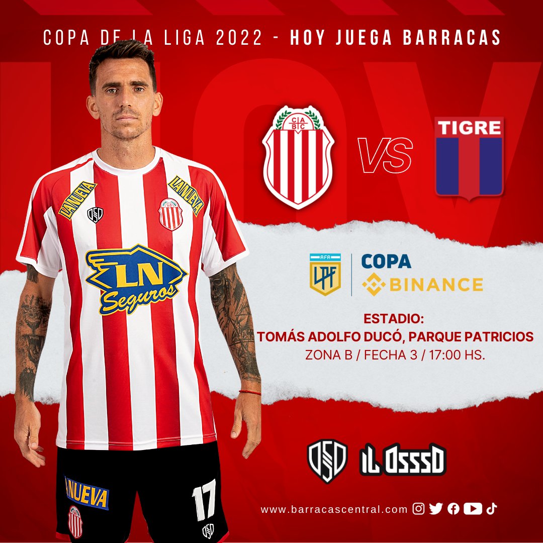 🏆 Copa de la Liga Profesional #CopaBinance - Fecha 3 - Zona B

🆚 Tigre
🏟 Tomás Adolfo Ducó - Parque Patricios 
🕰 17:00 hs.
📺 Fox Sports Premium / TV Pública 
👤 Árbitro: Fernando Echenique

📜 Previa del partido 👇
barracascentral.com/noticias/1482-…