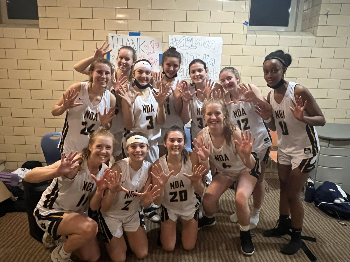 NDAgirlshoops's tweet photo. So proud of this team! They found a way and made it to 10! Last seven games have gone 6-1 and they advance to the Championship game of the JBA Classic tmrw vs Austin Prep🙌#tournamentbound @ndaathletics @ChrisMcDaniel88 @sports_ledger @mattyfeld612 @TrevorHass @AnchorHingham https://t.co/eIyIlGRRS8