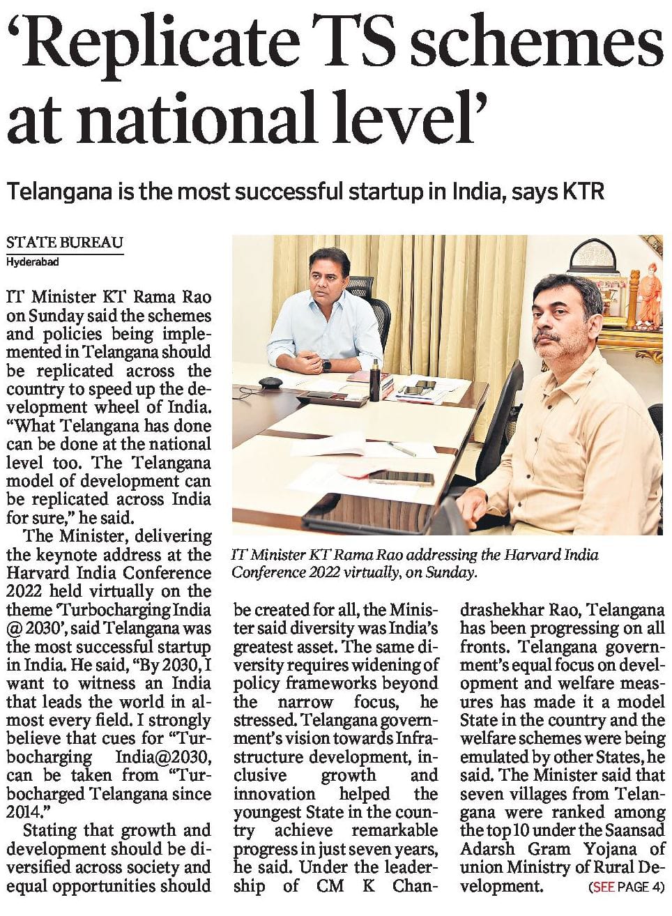 BRS Party on X: &ldquo;IT and Industries Minister Sri @KTRTRS on Sunday 