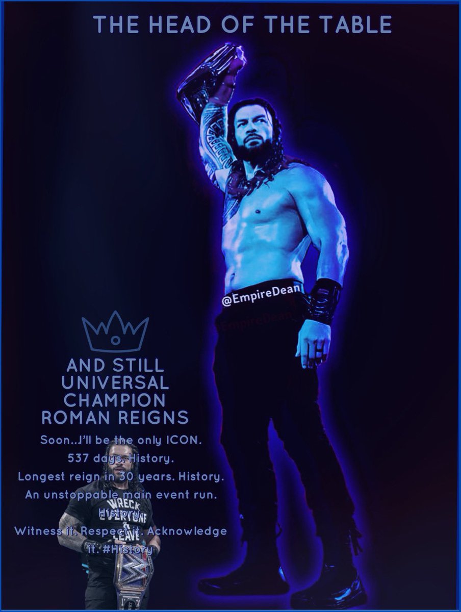 Acknowledge It!!!
538 days of reign 👑
#History #TheHeadOfTheTable #TheTribalChief #WWEChamber 👊🏽