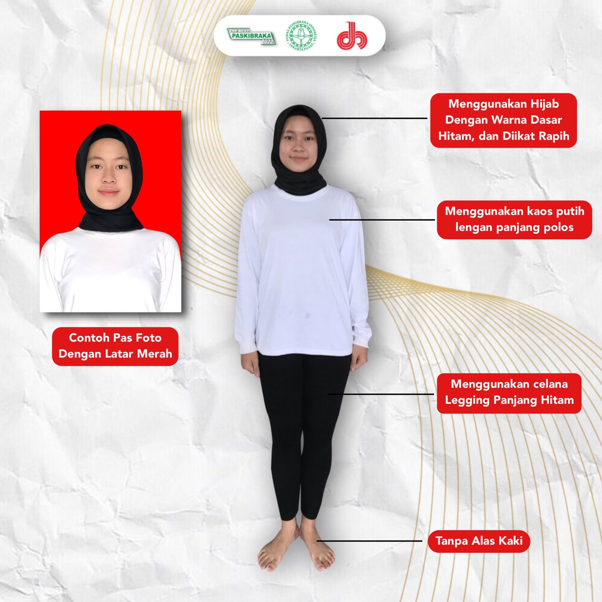 Salam Paskibraka!
Berikut adalah panduan pakaian dan foto untuk Puteri. Yuk simak dan pahami apa saja ketentuannya yaa😊 #TheNextPaskibraka2022