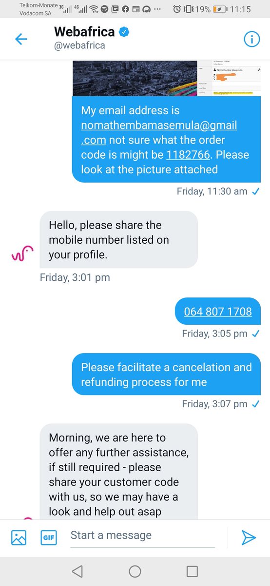 So basically <a href="/webafrica/">Webafrica</a> <a href="/vumatel/">Vuma</a> accounts are fully operated by bot. Yoh