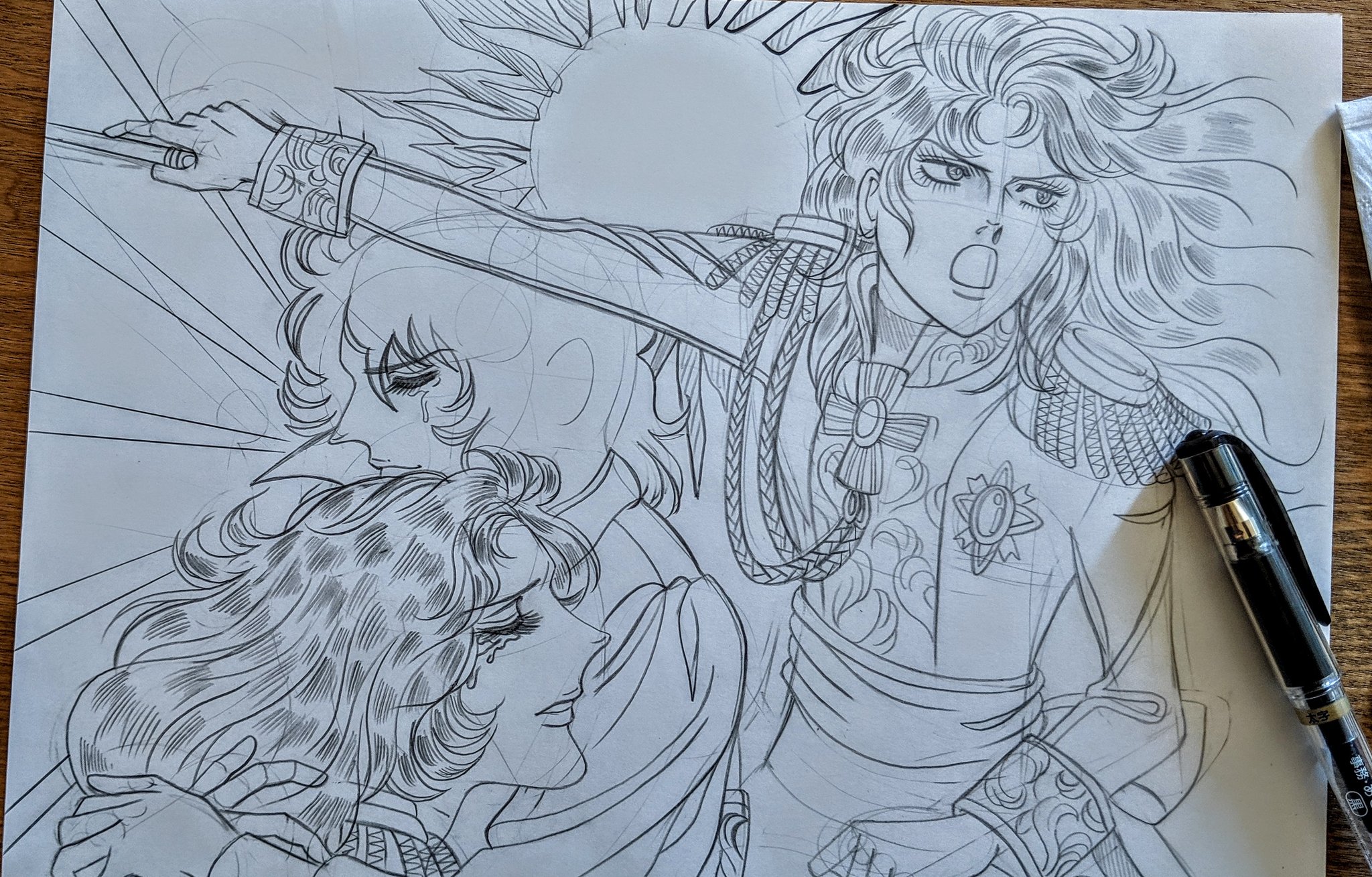 Twitter 上的 今泉歌奈子 千代田さん アナログ絵有償依頼受付中 ベルばら デイモス オルフェス ジルベール辺りで 好きな方と繋がりたいので是非リアクションお願いしますー 語りてえー ベルサイユのばら 模写 アナログイラスト アナログ絵を流してアナログ