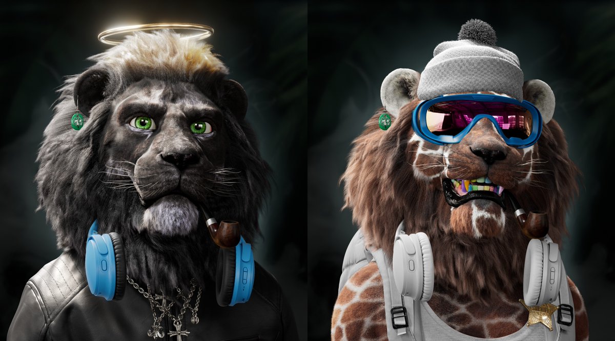 Ka1Sch's tweet photo. @DegenSilo In any case @Lucky_Lion_Club from @joelbestart  and @AaronHunwick. 
Its amazing art with an insane community. They are bulding a place in @decentraland. https://t.co/PYNd4ozWjH