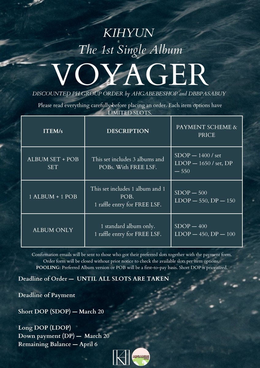 AHGABEBESHOP's tweet image. 🌊 VOYAGER FANSIGN GO 🌊 

Please read all the details below carefully. We will post the order form by 6PM tonight! 

Limited slots for long DOP 🤍 

If you have any questions regarding this GO, please reply below na lang! 🧳