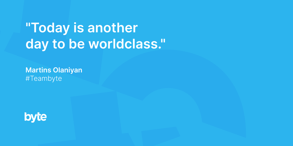 joinbyte's tweet photo. Each day comes with an opportunity for you to be the best that you can be.
#mybyte #paywithbyte #teambyte #fintech #technology https://t.co/NPd5CK5hpS