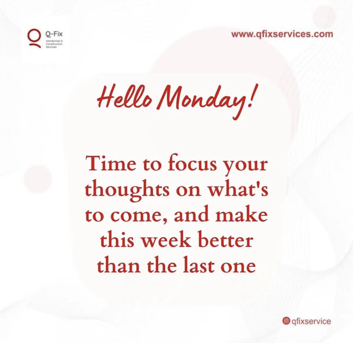 Q_fixhandyman's tweet photo. Welcome to a brand new week! Time to focus your
thoughts on what's to come, and make this week better than
the last one.
Have an awesome week.
#happyweekahead
#newweekquotes
#positiveweekahead https://t.co/jeTiTvbfi9