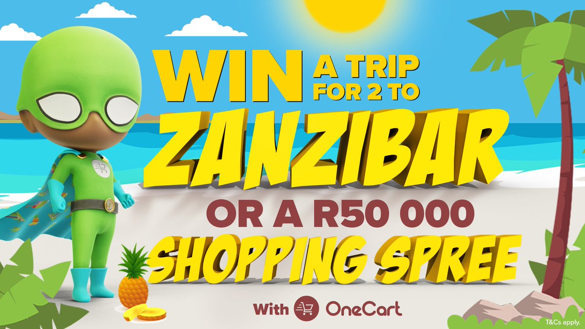 OneCartZA's tweet photo. FINAL WEEK TO ENTER TO WIN #AHeroesHoliday! 🦸♂️ Order on OneCart until 28th February 2022 & you could be in Zanzibar or win a R50 000 grab-all-you-can trolley run worth R50 000! 😲🙌 🛒❤️
Visit https://t.co/LNN1vJFOkQ for all the info on how to enter now. 🏝 T&Cs apply. #OneCart https://t.co/xvkRE5Jnt9