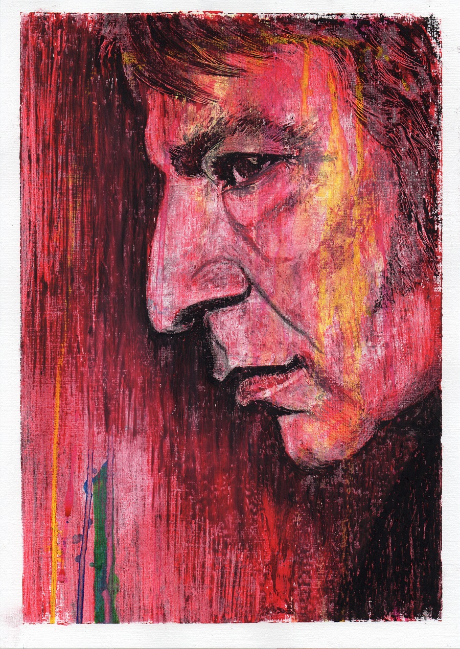 Happy birthday Alan Rickman, born on this day in 1946. This picture: oil and ink on acrylic paper, 21cm x 30cm. 