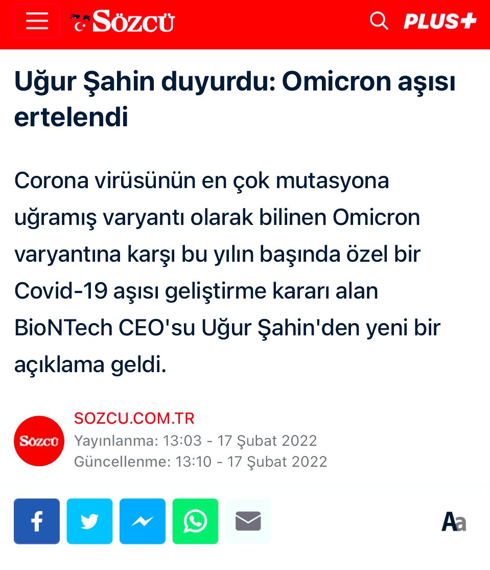 mehmetceyhan23's tweet photo. Söylediğimiz gibi, hiçbir firma aşı uygulama aşamasına gelinceye kadar başka varyant gelişebilir endişesini bir kenara bırakıp, omicron için özel aşı geliştirmez. https://t.co/LzkDpLIWrD