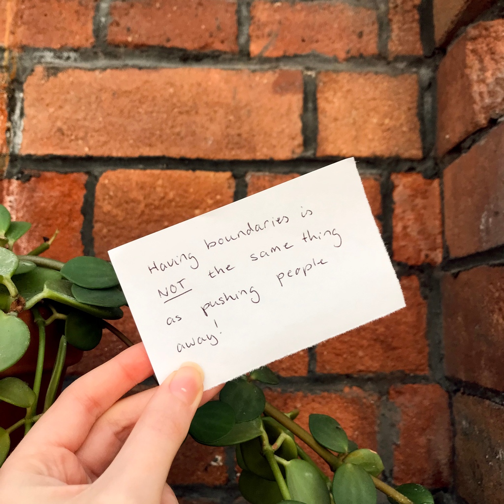 Say it louder for the people in the back!!

"Having boundaries is not the same thing as pushing people away."

It's okay to say no. It's okay to prioritise your mental well-being.

Setting boundaries is one of the healthiest things you can do.